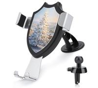 Jubonexis Grande supporto per telefono da auto a forma di albero di Natale bianco con base triangolare a clip per bocchetta dell'aria supporto per telefono cellulare accessori automobilistici per