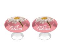 Jubonexis Graziosi pomelli rotondi con margherita bianca oversize Just Bloom per cassetti e armadietti, con viti, 2 pezzi, pomelli per cassetti e comò, decorazione per armadio, casa, ufficio, cucina