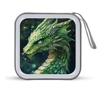 Jubonexis Green Dragon - Custodia portatile per CD e DVD, per auto, casa, viaggio