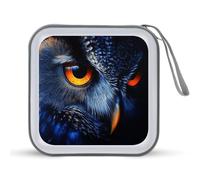 Jubonexis Gufo Orange Eyes CD Case DVD Storage Case Portatile per Auto Casa Viaggio