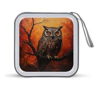 Jubonexis Gufo su albero CD Case DVD Storage Case Portatile per Auto Casa Viaggio