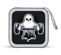 Jubonexis Gym Ghost Lifting A Barbell CD DVD Storage Case Portatile per Auto Casa Viaggio