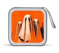 Jubonexis Halloween 3 fantasmi su arancione CD custodia DVD custodia portatile per auto casa viaggio