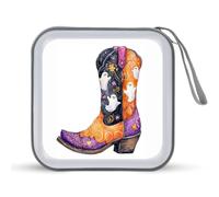 Jubonexis Halloween Cowboy Boot con fantasmi CD DVD Custodia portatile per auto casa viaggio