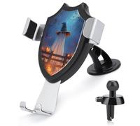 Jubonexis Halloween Ghost appollaiato dietro recinzione in legno supporto per telefono auto supporto triangolo clip base presa d'aria supporto per telefono cellulare accessori automobilistici per