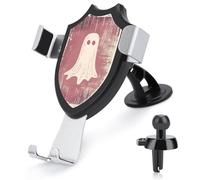 Jubonexis Halloween Linocut Style Singolo Ghost Car Phone Holder Mount Triangolo Clip Base Air Vent Cell Phone Car Mount Accessori per 4-6 Pollici Cellulari Smartphone