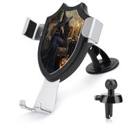 Jubonexis Halloween Witch on Antique Sofa Chair Car Phone Holder Mount Triangolo Clip Base Air Vent Cell Phone Mount Car Mount Accessori Automotive per 4-6 Pollici Cellulari Smartphone