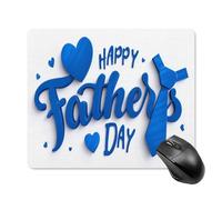 Jubonexis Happy Father's Day with A Blue Heart And Tie Mouse Pad, Piccolo tappetino per mouse per computer da ufficio per scrivania e laptop con base in gomma antiscivolo, tappetino per mouse da gioco