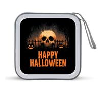 Jubonexis Happy Halloween Spooky Pumpkins Skull CD Case DVD Storage Case Portatile per Auto Casa Viaggio