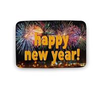 Jubonexis Happy New Year Fireworks Over The City Tappeto da bagno in velluto di corallo, tappetino da bagno extra morbido, rapido assorbimento d'acqua, antiscivolo, comodo tappeto da bagno, 40 x 60 cm