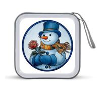 Jubonexis Happy Snowman Holding A Rose Custodia CD DVD Custodia Portatile per Auto Casa Viaggio