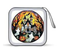 Jubonexis Haunted - Custodia portatile per CD e DVD, motivo castello gotico, per auto, casa, viaggio
