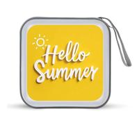 Jubonexis Hello Summer on Yellow with Sun CD Case DVD Storage Case Portatile per Auto Casa Viaggio