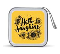 Jubonexis Hello Sunshine on Yellow Sunflower Custodia CD DVD Custodia Portatile per Auto Casa Viaggio