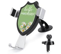 Jubonexis Hello Sunshine - Supporto per telefono da auto, colore verde chiaro, con base a clip triangolare, accessorio per smartphone da 4 a 6 pollici