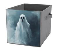 Jubonexis Horror Ghost Cube, cubi portaoggetti pieghevoli decorativi in tessuto, cestini portaoggetti per la casa con manici per scaffali, armadio, 27 x 27 cm