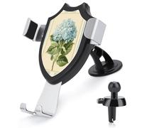 Jubonexis Hydrangea Cluster with Leaves Vintage Botanical Car Phone Holder Mount Triangle Clip Base Air Vent Cell Phone Mount Car Mount Accessori Automotive per 4-6 Pollici Cellulari Smartphone