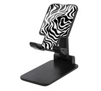 Jubonexis Il supporto regolabile pieghevole del telefono cellulare bianco nero delle strisce della zebra per lo scrittorio