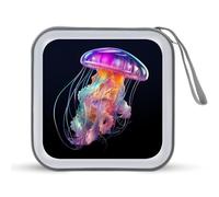 Jubonexis Iridescente Glowing Jelly Fish CD Case DVD Storage Case Portatile per Auto Casa Viaggio