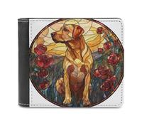 Jubonexis Labrador Retriever in campo di rose in morbida pelle PU portafoglio bifold portamonete porta carte di credito, durevole porta carte di credito sottile per uomo donna deposito soldi