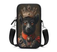 Jubonexis Lemur with Crown Renaissance Crossbody - Borsa per smartphone con tracolla regolabile, colore nero