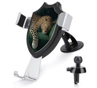 Jubonexis Leopard Sleeping on the Green Sofa Car Phone Holder Mount Triangle Clip Base Air Vent Cell Phone Mount Car Mount Accessori per auto per smartphone cellulari da 4-6 pollici