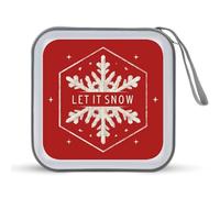 Jubonexis Let it Snow - Custodia portatile per CD e DVD, motivo fiocchi di neve, per auto, casa, viaggi