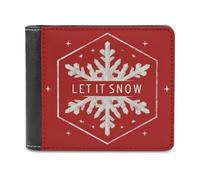 Jubonexis Let-it Snow, portafoglio bifold in morbida pelle PU con fiocco di neve, portamonete, porta carte di credito, sottile, per uomini e donne