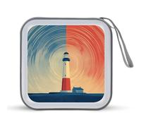 Jubonexis Lighthouse Minimalist Abstract CD Case DVD Storage Case Portable per auto casa viaggio