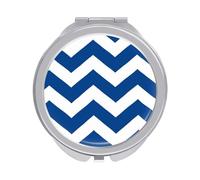 Jubonexis Linea bianca e blu specchi della tasca delle donne, piccolo specchio portatile di trucco di viaggio delle ragazze mini