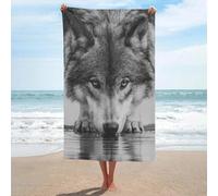 Jubonexis Lupo bere telo mare in microfibra senza sabbia grande asciugamani doccia multiuso assorbente per bagno piscina 130 x 80 cm