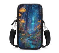 Jubonexis Magical Forest Night Tall Trees - Borsa a tracolla per cellulare, con tracolla regolabile, colore: nero