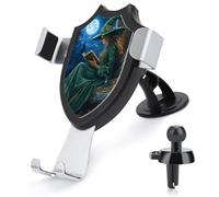 Jubonexis Magical Witch of the Forest Reading Car Phone Holder Mount Triangolo Clip Base Air Vent Cell Phone Mount Car Mount Accessori per auto per smartphone cellulari da 4-6 pollici