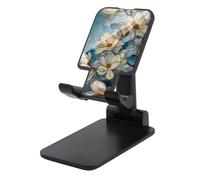 Jubonexis Magnolia Flowers Gold Leaf Stained Glass Cell Phone Stand pieghevole regolabile supporto per telefono per scrivania