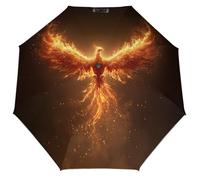 Jubonexis Majestic Phoenix Wings Ombrello pieghevole completamente spalmabile a 3 pieghe automatico antivento da viaggio ombrelli forti leggeri per sole e pioggia all'aperto