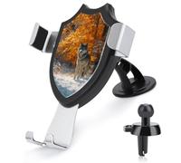 Jubonexis Majestic Wolf Winter Snowy Forest - Supporto per telefono per auto, con base a clip triangolare, accessorio per auto per smartphone da 4 a 6 pollici