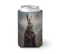 Jubonexis Manicotto refrigerante per lattine di birra, a forma di lepre che tiene un bicchiere di vino rosso, può coprire la birra fresca morbida isolata, supporto per bevande per feste, spiaggia