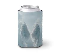 Jubonexis Manicotto refrigerante per lattine di birra, ali d'angelo bianche incandescenti, può coprire la birra refrigerante morbida e isolata, supporto per bevande per feste, spiaggia, eventi a casa