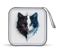 Jubonexis Mezza Gatto Rosso Occhio Blu Custodia CD DVD Custodia Portatile
