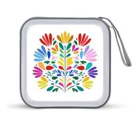 Jubonexis Minimal Colorful Messicano Fiore Semplice CD Caso DVD Storage Case Portatile per Auto Casa Viaggio
