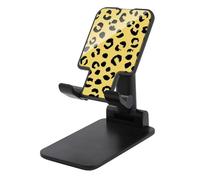 Jubonexis Modello di stampa leopardo nero su supporto per telefono cellulare giallo pieghevole regolabile supporto per scrivania