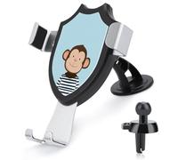 Jubonexis Monkey with Striped Shirt Car Phone Holder Mount Triangle Clip Base Air Vent Cell Phone Mount Car Mount Automotive Accessories for 4-6 Inch Cell Smartphone
