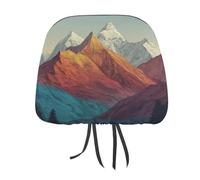 Jubonexis Mountain Range - Copripoggiatesta per auto, 2 pezzi, elastico, confortevole, per donne e uomini, universale, si adatta alla maggior parte delle auto, furgoni, SUV, camion, accessori