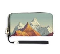 Jubonexis Mountain Range - Portafoglio lungo in pelle PU, portamonete e carte di credito, per donne e uomini