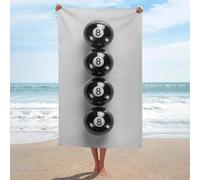 Jubonexis Numero 8 palline da biliardo in una linea verticale, telo mare in microfibra senza sabbia, asciugamano grande multiuso assorbente per bagno piscina 130 x 80 cm