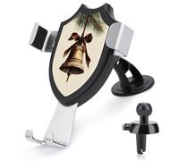Jubonexis Old Christmas Bell Brown Ribbon Car Phone Holder Mount Triangle Clip Base Air Vent Cell Phone Mount Car Mount Accessori per auto per smartphone cellulari da 4-6 pollici