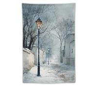 Jubonexis Old Street Lamp in The Snow Tapestry poliestere estetico parete appeso camera da letto soggiorno dormitorio decorazione 101,6 x 152,4 cm