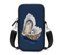 Jubonexis Oyster Shell & Pearl Crossbody Borsa Cellulare Smartphone Borsa Con Tracolla Regolabile Nero