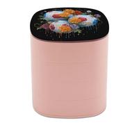 Jubonexis Palloni da calcio con fiori scatole di gioielli per donne, supporto per orecchini, organizer rotante per gioielli, collane, bracciali, anelli