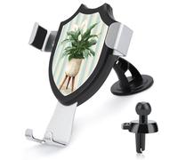 Jubonexis Peace Lily Blooms and Elegant Green Leaves - Supporto per telefono da auto, triangolare, base a clip, per bocchetta dell'aria, accessori per auto per smartphone da 4-6 pollici